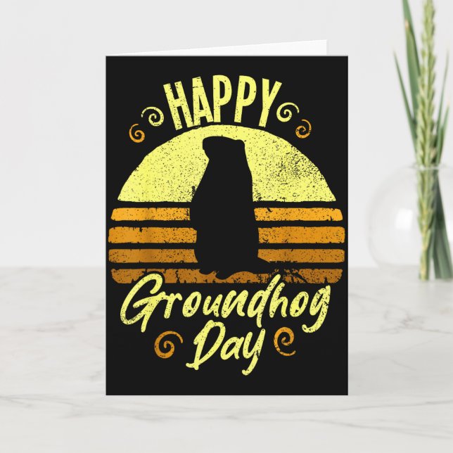 Happy Groundhog Day Funny Groundhog  Card (Front)
