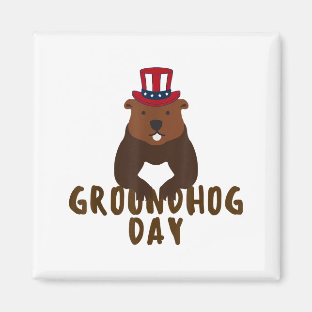 Happy Groundhog Day Funny Groundhog Day  Magnet (Front)