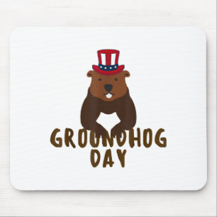 Happy Groundhog Day Funny Groundhog Day Mouse Mat