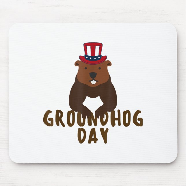 Happy Groundhog Day Funny Groundhog Day  Mouse Mat (Front)