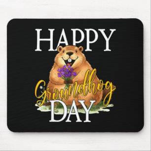 Happy Groundhog Day Funny Groundhog Meme Animal Lo Mouse Mat