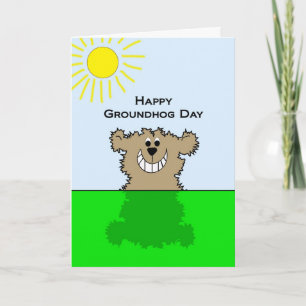 Happy Groundhog Day Greeting Card