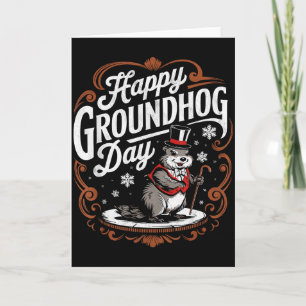 Happy Groundhog Day Ground Hog Animal Costume Men  Card