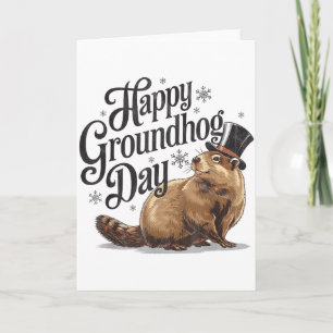 Happy Groundhog Day Ground Hog Animal Costume Men  Card
