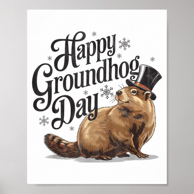 Happy Groundhog Day Ground Hog Animal Costume Men  Poster (Front)