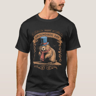 Happy Groundhog Day Ground Hog Animal Costume Men T-Shirt