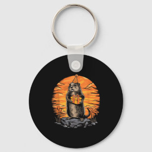 Happy Groundhog Day Ground Hog With Birthday Party Key Ring
