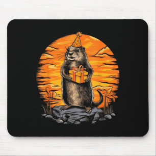 Happy Groundhog Day Ground Hog With Birthday Party Mouse Mat