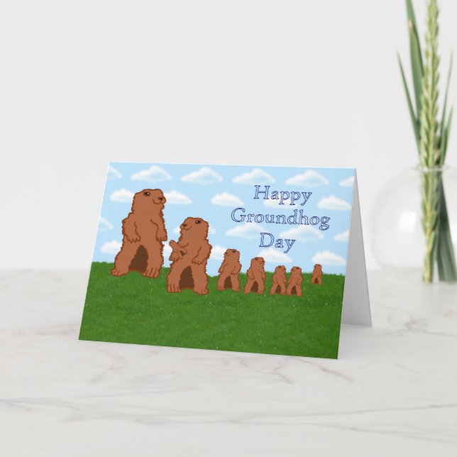 Happy Groundhog Day Groundhog's Day Spring Card (Front)