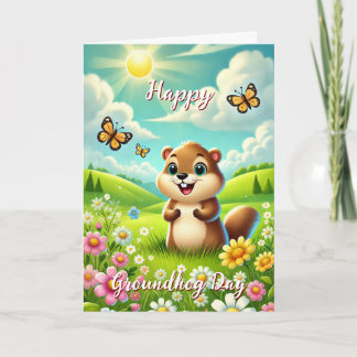 Happy Groundhog Day & History Card Welcome Spring