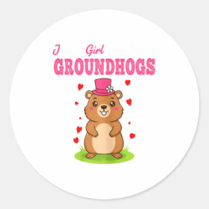 Happy Groundhog Day Just A Girl Who Loves Groundho Classic Round Sticker