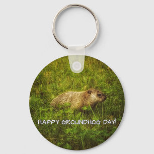 Happy Groundhog Day! keychain