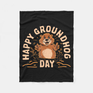 Happy Groundhog Day Kids Toddler Men Women Boys Gi Fleece Blanket