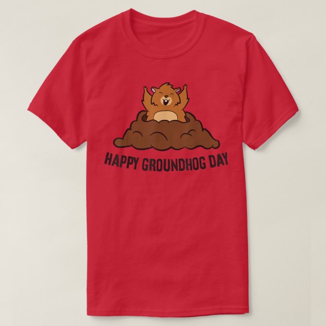 Happy Groundhog Day Love Groundhogs  T-Shirt (Design Front)