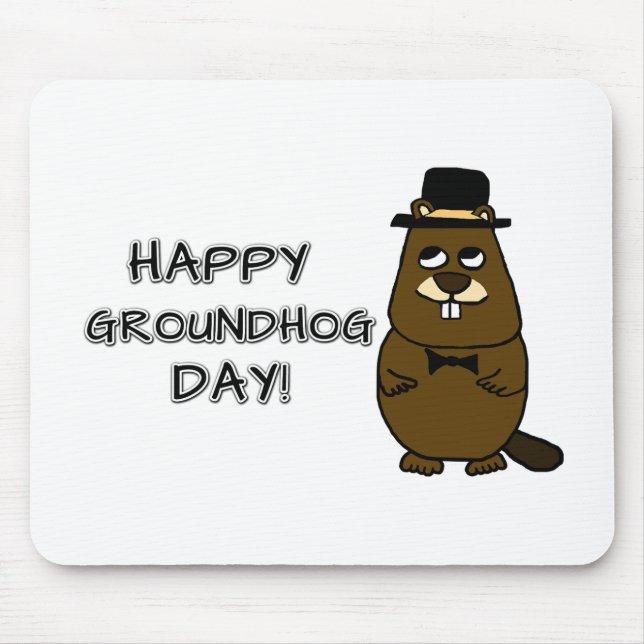 Happy Groundhog Day! Mouse Mat (Front)