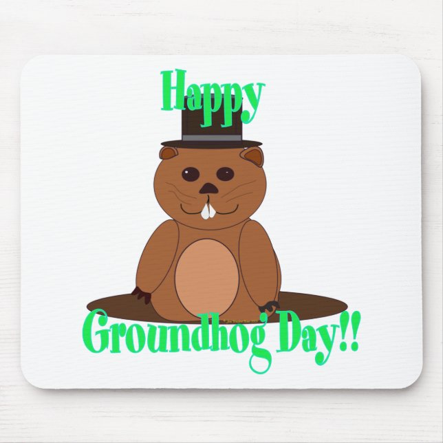 Happy Groundhog Day! Mouse Mat (Front)