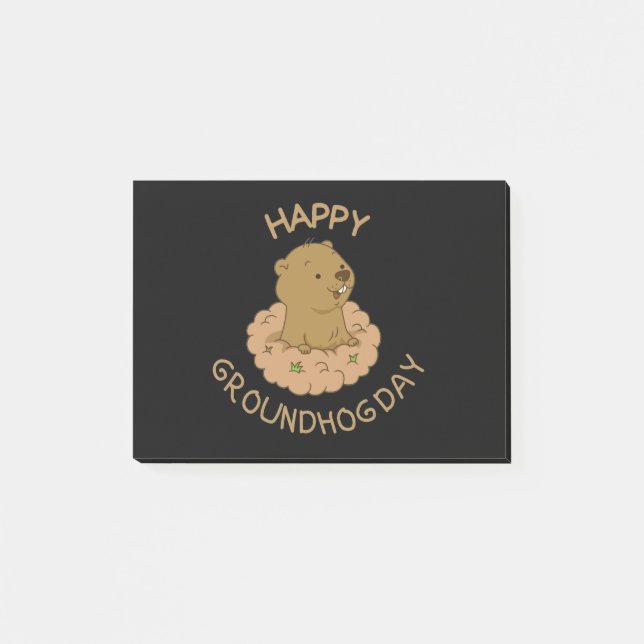 Happy Groundhog Day Post-it Notes (Front)