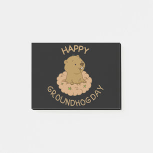 Happy Groundhog Day Post-it Notes