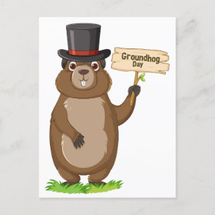 Happy Groundhog Day Postcard