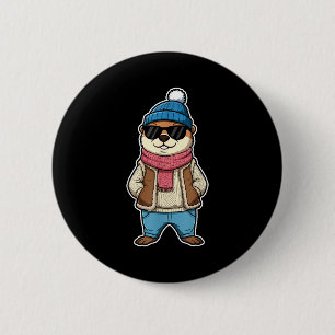 Happy Groundhog Day Shadow Cute Groundhog Funny 6 Cm Round Badge
