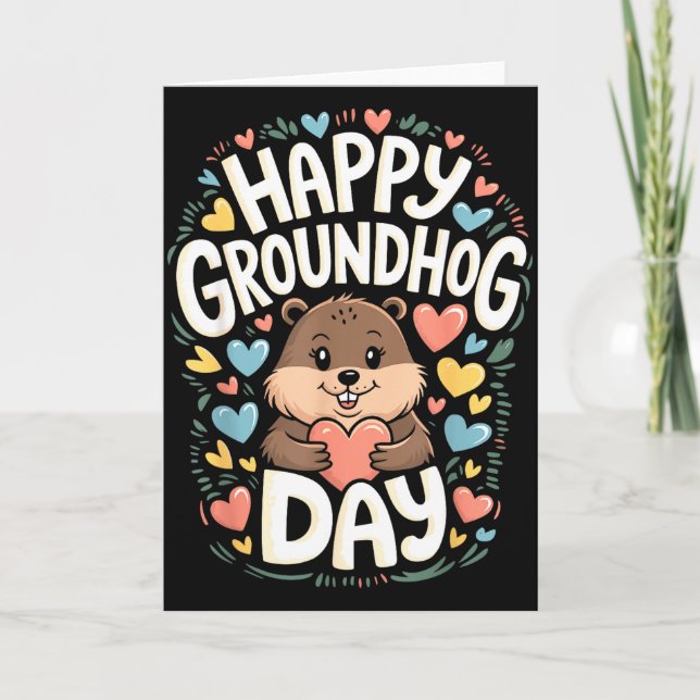 Happy Groundhog Day Shirt Funny Groundhog Day Humo Card (Front)