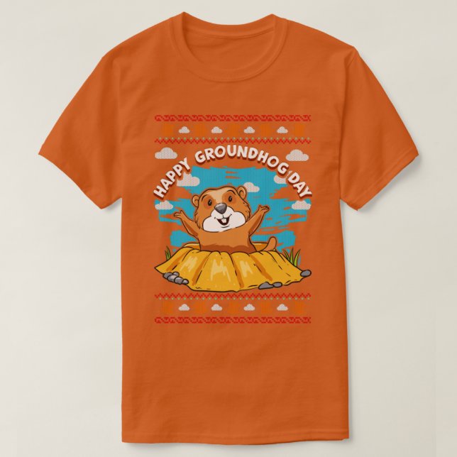 Happy Groundhog Day T-Shirt (Design Front)