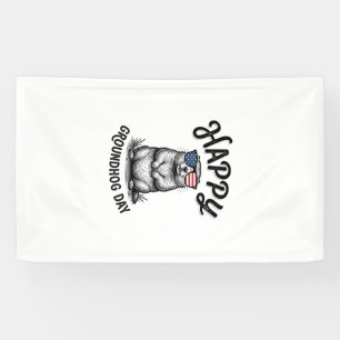 Happy Groundhog Day Vintage Engraving Shirt Design Banner