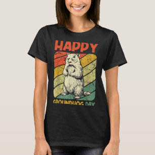 Happy Groundhog Day Vintage Funny Woodchuck Cute G T-Shirt