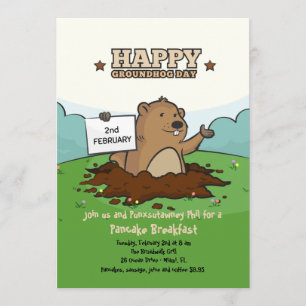 Happy Groundhog Invitation