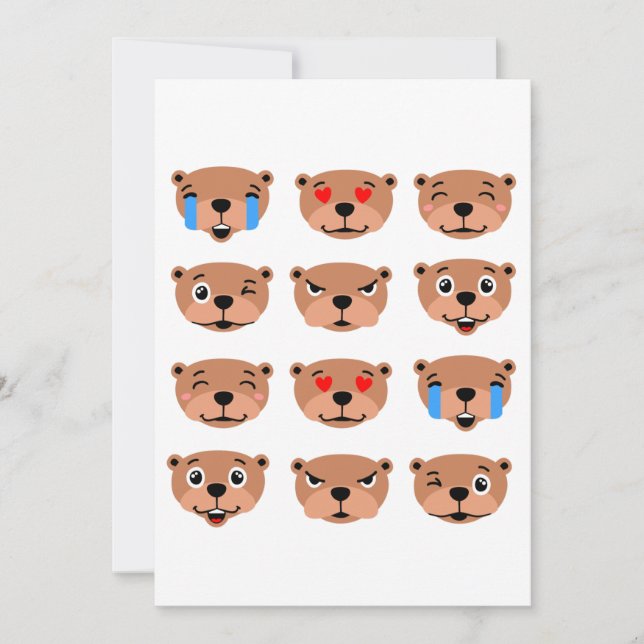 happy groundhogs day cute emoji kawaii invitation (Front)