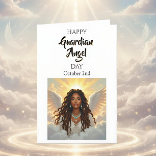 Happy Guardian Angel Day   (African American) Card