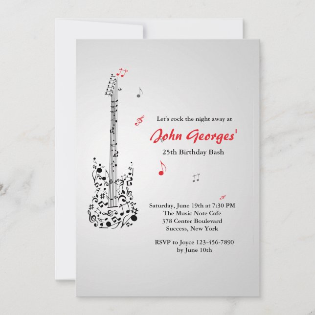 Happy Guitar Invitation (Front)