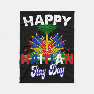 Happy Haitian Flag Day Pride Haiti 1804 Womens Men Fleece Blanket