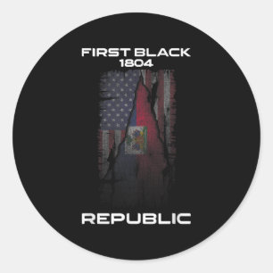 Happy Haitian Flag Day Prize Love Haiti Haitian Fl Classic Round Sticker