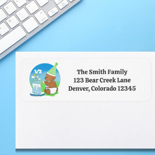 Happy Half Birthday Baby Bear with Cake 