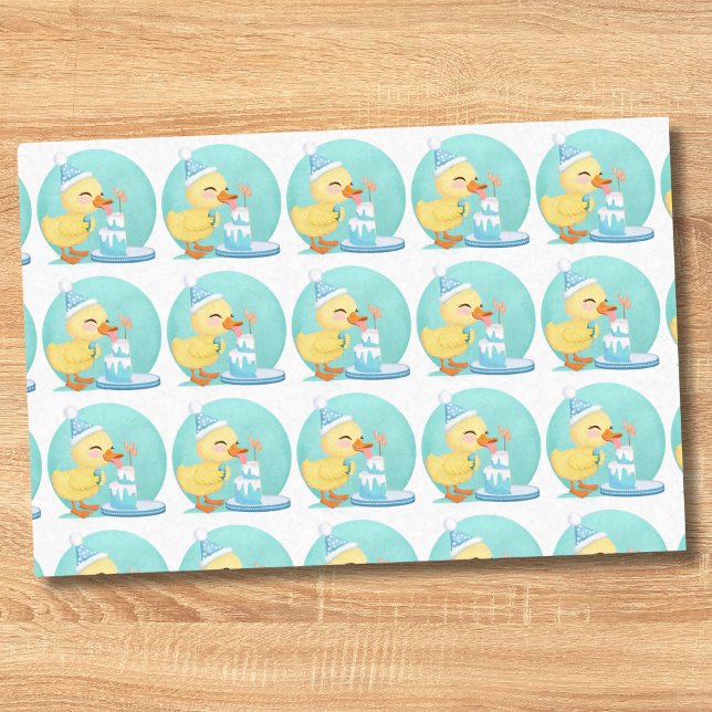 Happy Half Birthday Baby Duck with Cake Party Tissue Paper (Creator Uploaded)