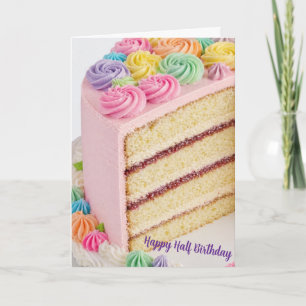 Happy Half Birthday Cake half birthday party  Card