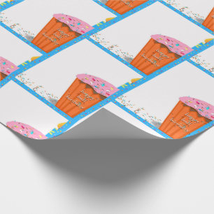Happy Half Birthday Cupcake Wrapping Paper