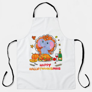 Happy Hallo Elephant Drinking Wine Thank You Gift  Apron