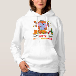 Happy Hallo Elephant Drinking Wine Thank You Gift Hoodie