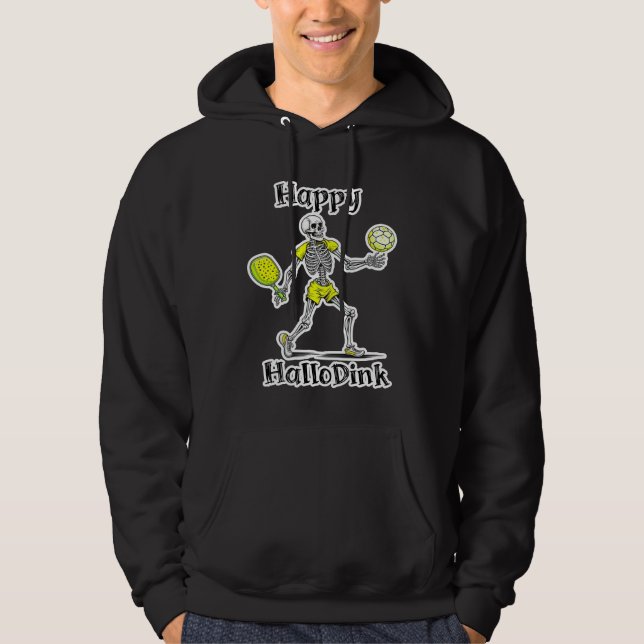 Happy Hallodink | Halloween and Pickleball Pun Hoodie (Front)