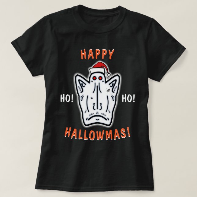 Happy HalloMas (Halloween + X-Mas)! v2 T-Shirt (Design Front)
