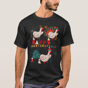 Happy Hallothanksmas 2021 Cute Chicken Farmer Hall T-Shirt