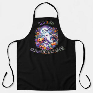 Happy HalloThanksMas All-Over Print Apron