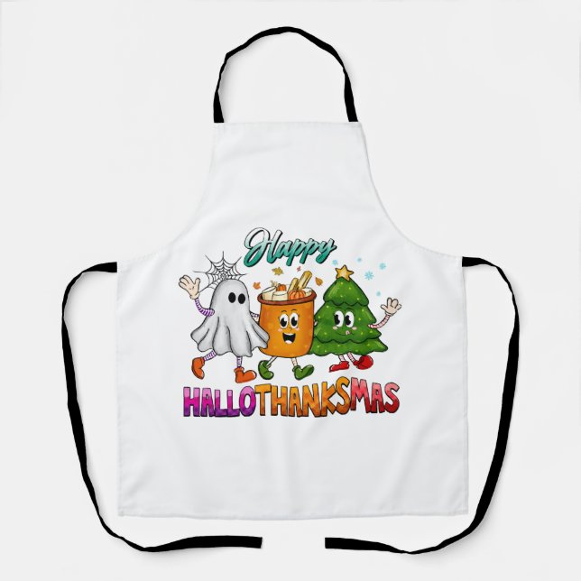Happy Hallothanksmas Apron (Front)