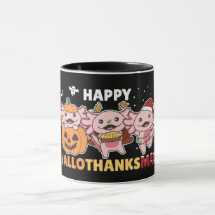 Happy Hallothanksmas Axolotl Christmas Axolotls Mug