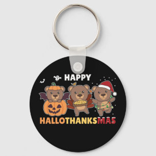Happy Hallothanksma's Bears Christmas Bear Keychai Key Ring