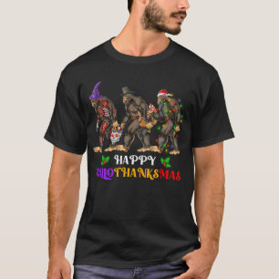 Happy Hallothanksmas Bigfoot Sasquatch Yeti T-Shirt