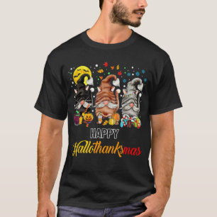 Happy Hallothanksmas Cat Gnomes Cat 2 T-Shirt
