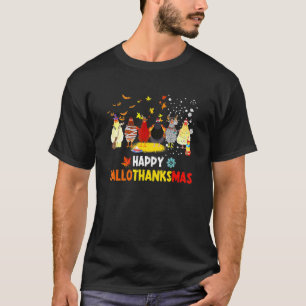 Happy Hallothanksmas Chickens Costume Halloween Th T-Shirt